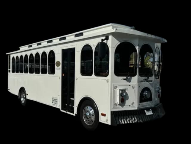 30 Passengers White Trolley