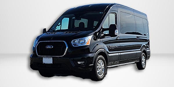 Ford Transit Executive: Black Van, seats 14, 10 suitcases