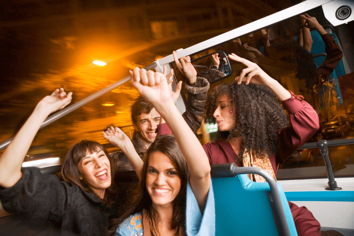 Party Bus - Spacious with Plush Seating, Sound System, Dance Floor