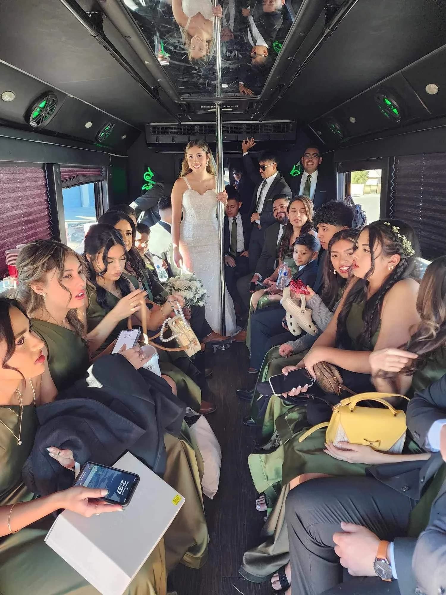 Luxury Party Bus with LED lights and surround sound