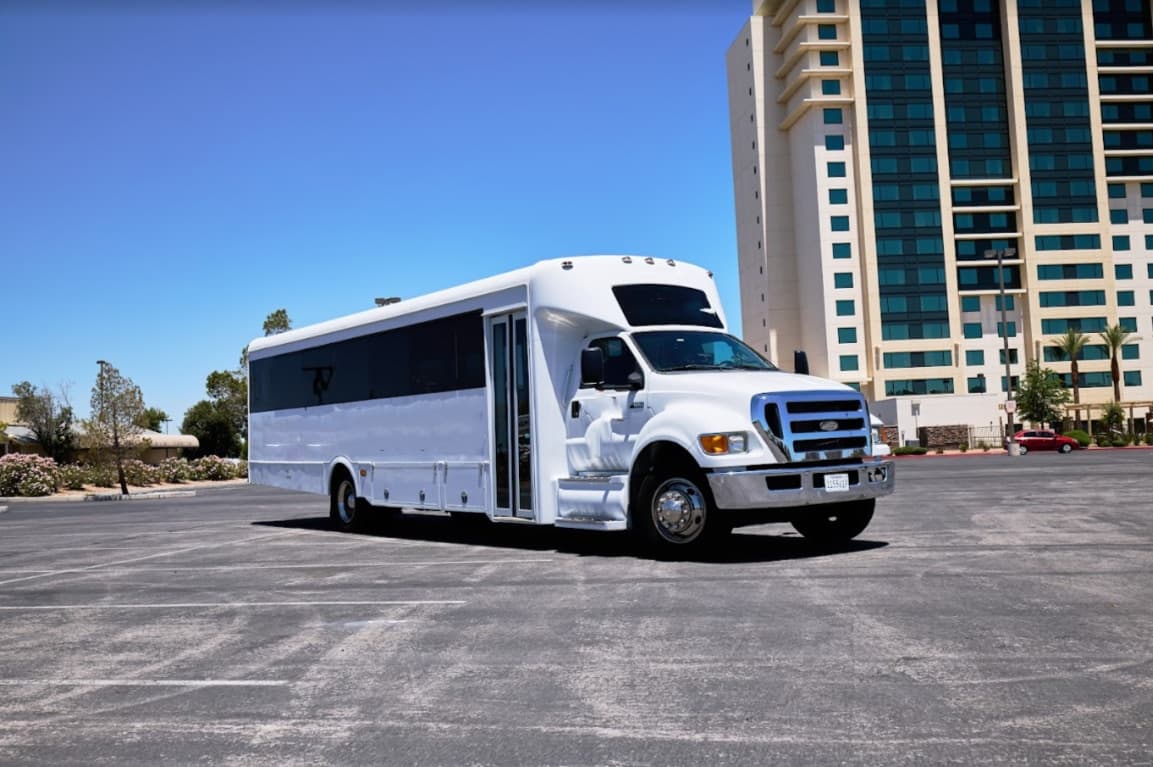 Bankroll - 38 Passenger White Party Bus