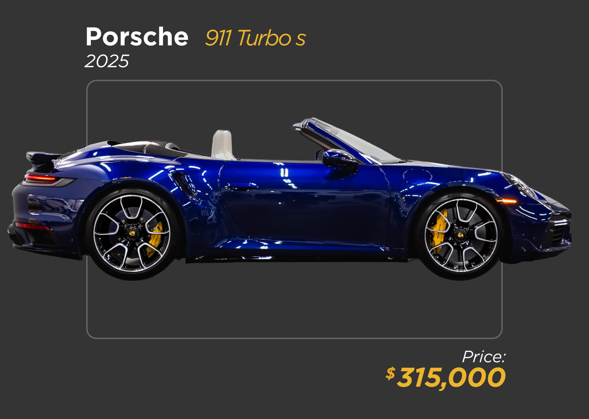 2025 Blue Porsche 911 Turbo S