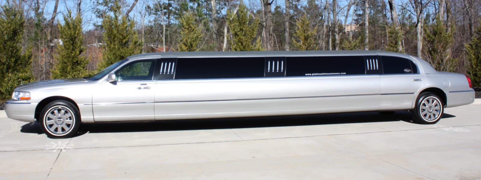 Grey Stretched Lincoln Town Car