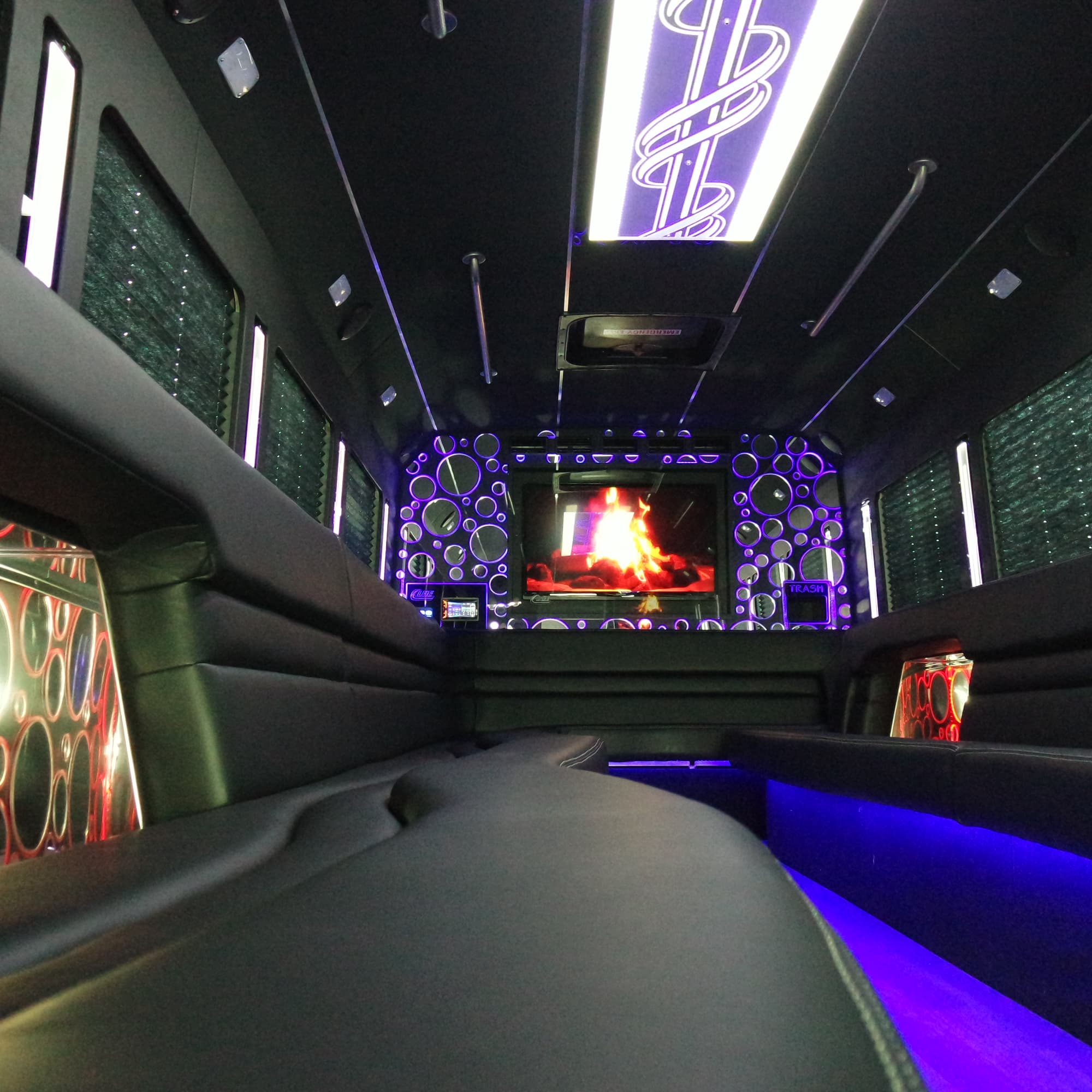 28 Passenger Limo Party Bus White